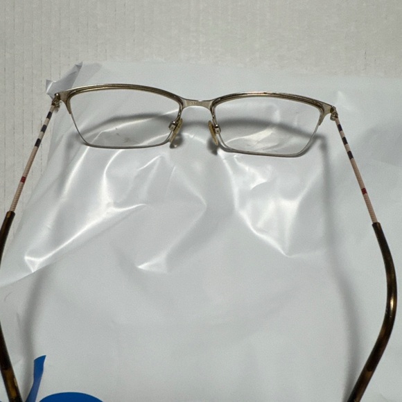 Burberry B 1278 1012 Brown Plaid Half Rim Eyeglasses Frames 53[]17 - Picture 6 of 6
